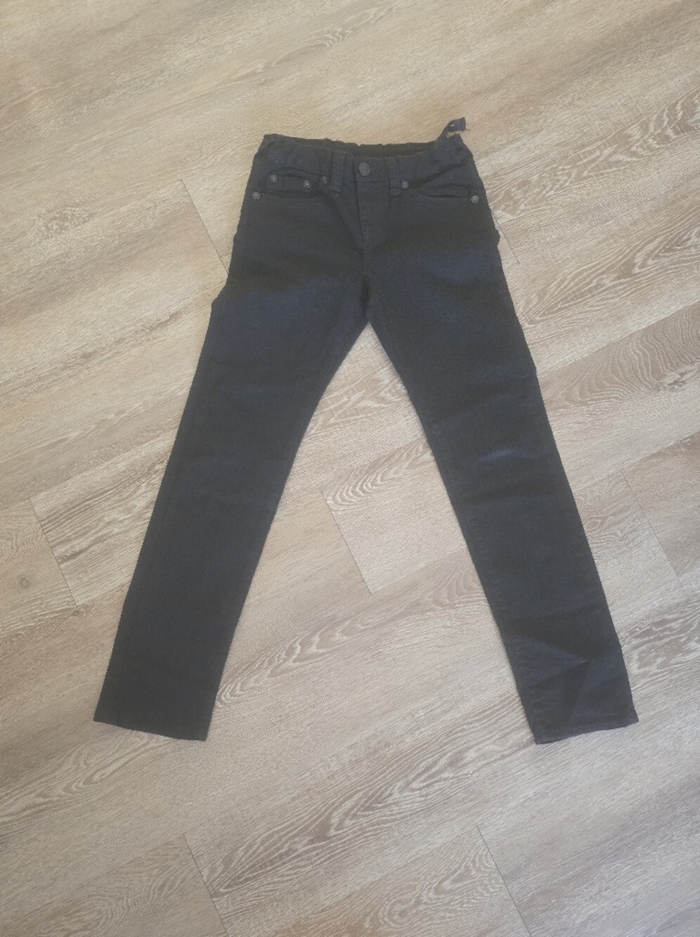 True Religion Kids Black Geno Relaxed Slim Stretch Jeans